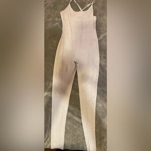 Solid cross cross unitard jumpsuit